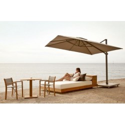 Skyline Aruba Taupe Cantiliver 3M Square Parasol With Base And Cover