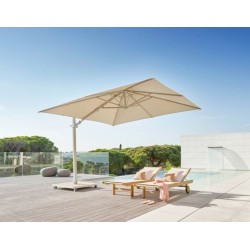 Skyline Cali Taupe Cantiliver 3M Square Parasol With Base And Cover