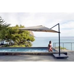 Skyline Nicosia Taupe Cantiliver 3M Square Parasol With Base And Cover