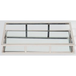 Trinity Glass Top With Silver Frame Small Tray
