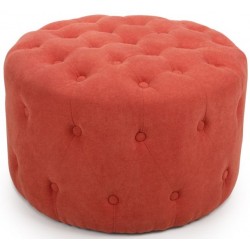 Verona Small Round Brick Orange Pouffe
