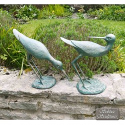 Europa Sandpipers Pair Aluminium Verdigris Statue