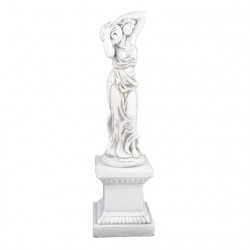 Plinth Square Low White Stone Effect