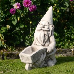 Wheelbarrow Gnome Antique Stone Effect
